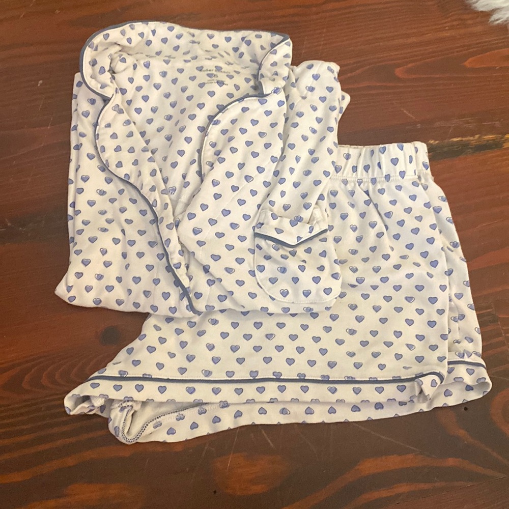 Roller Rabbit Blue Heart Pajamas, Size:S